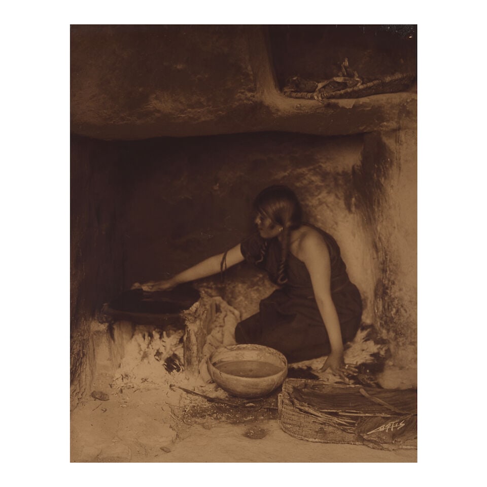 An Edward S. Curtis orotone, 'The Piki Maker' - 2