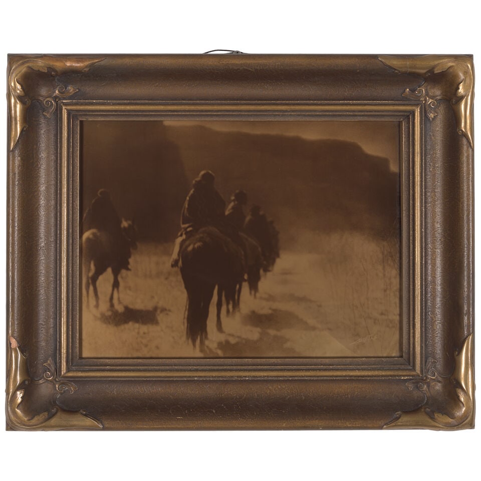 An Edward S. Curtis orotone, 'The Vanishing Race' (1 of 2)