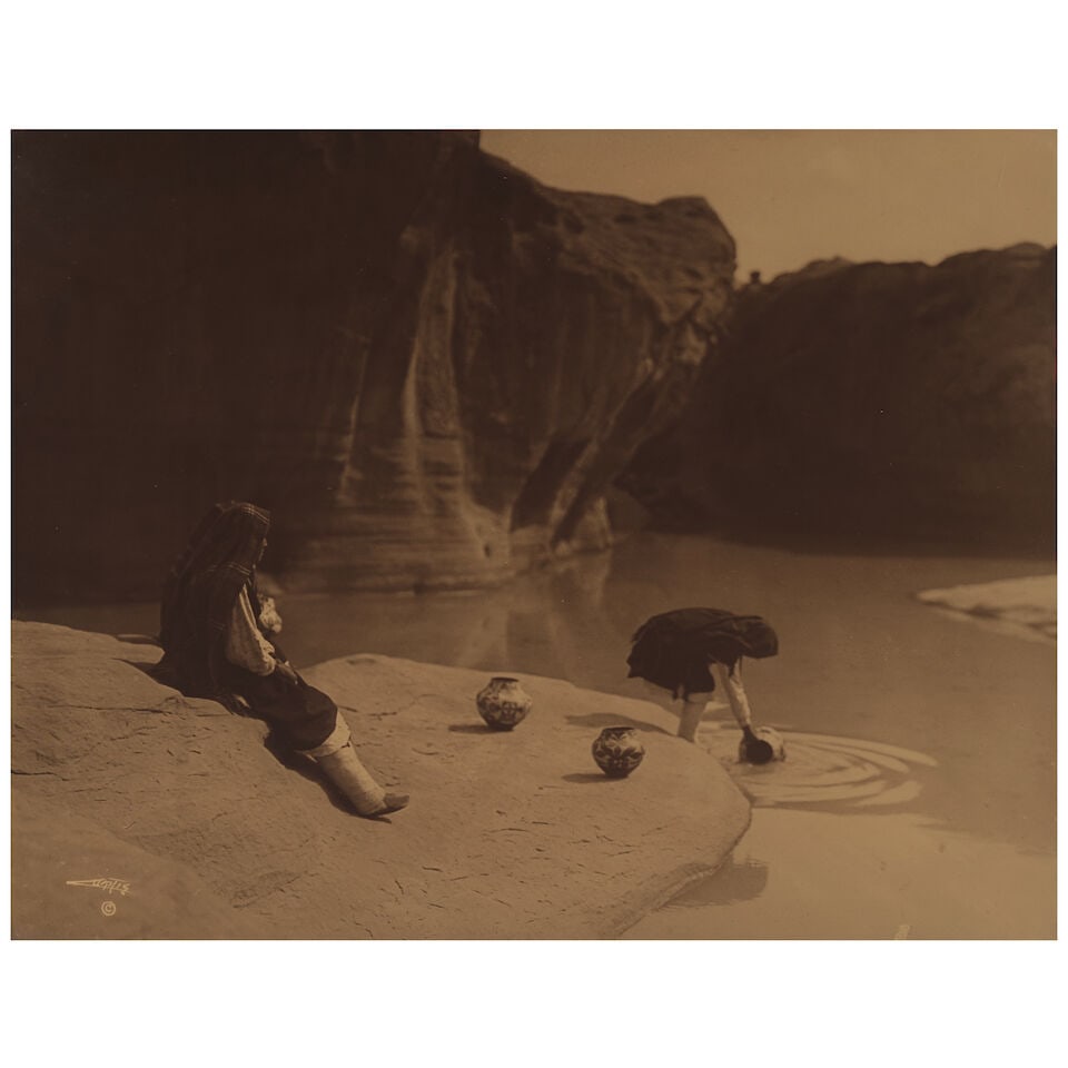 An Edward S. Curtis orotone, 'At the Old Well of Acoma' - 2