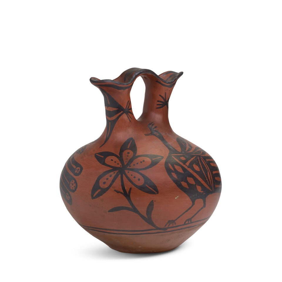 A San Ildefonso black-on-red wedding jar - 2