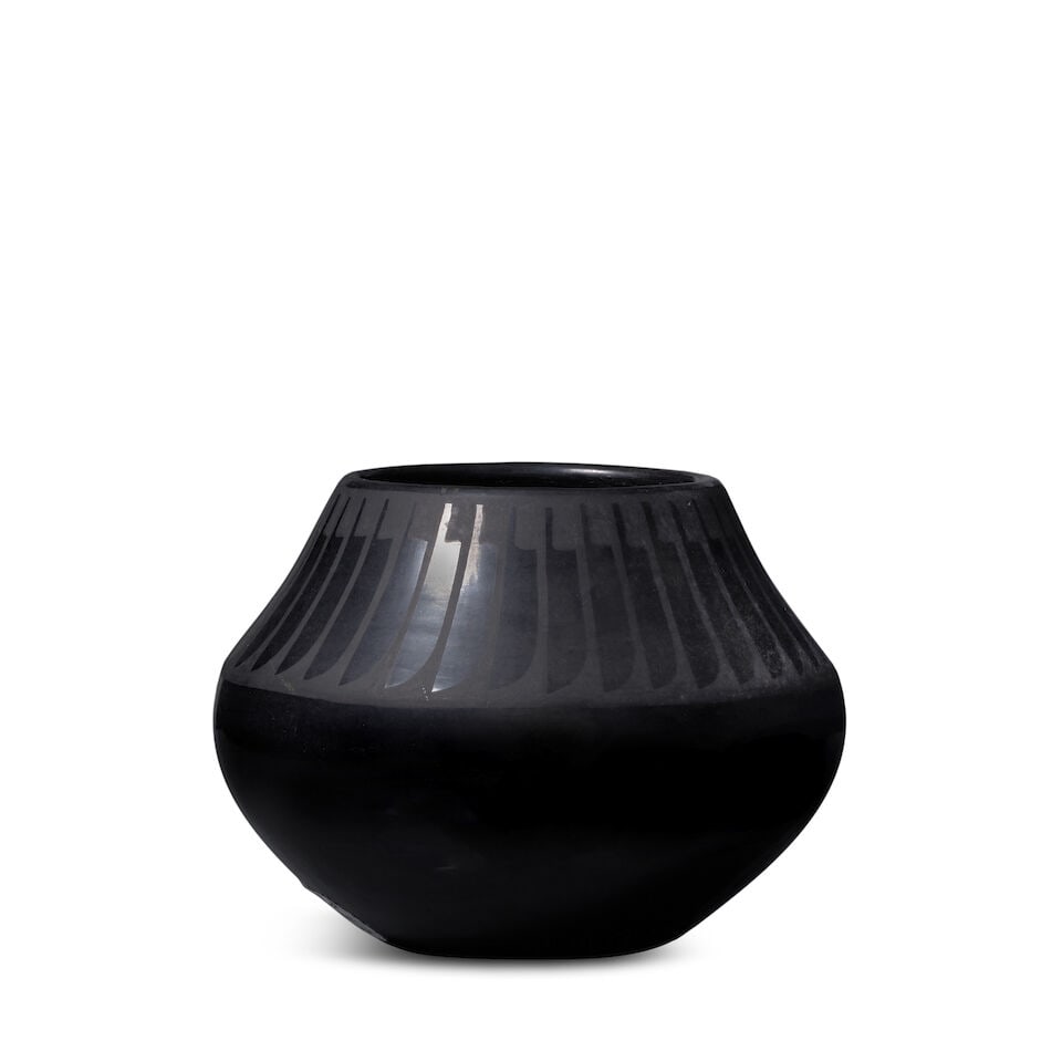 A Maria and Santana Martinez blackware pottery jar - 2