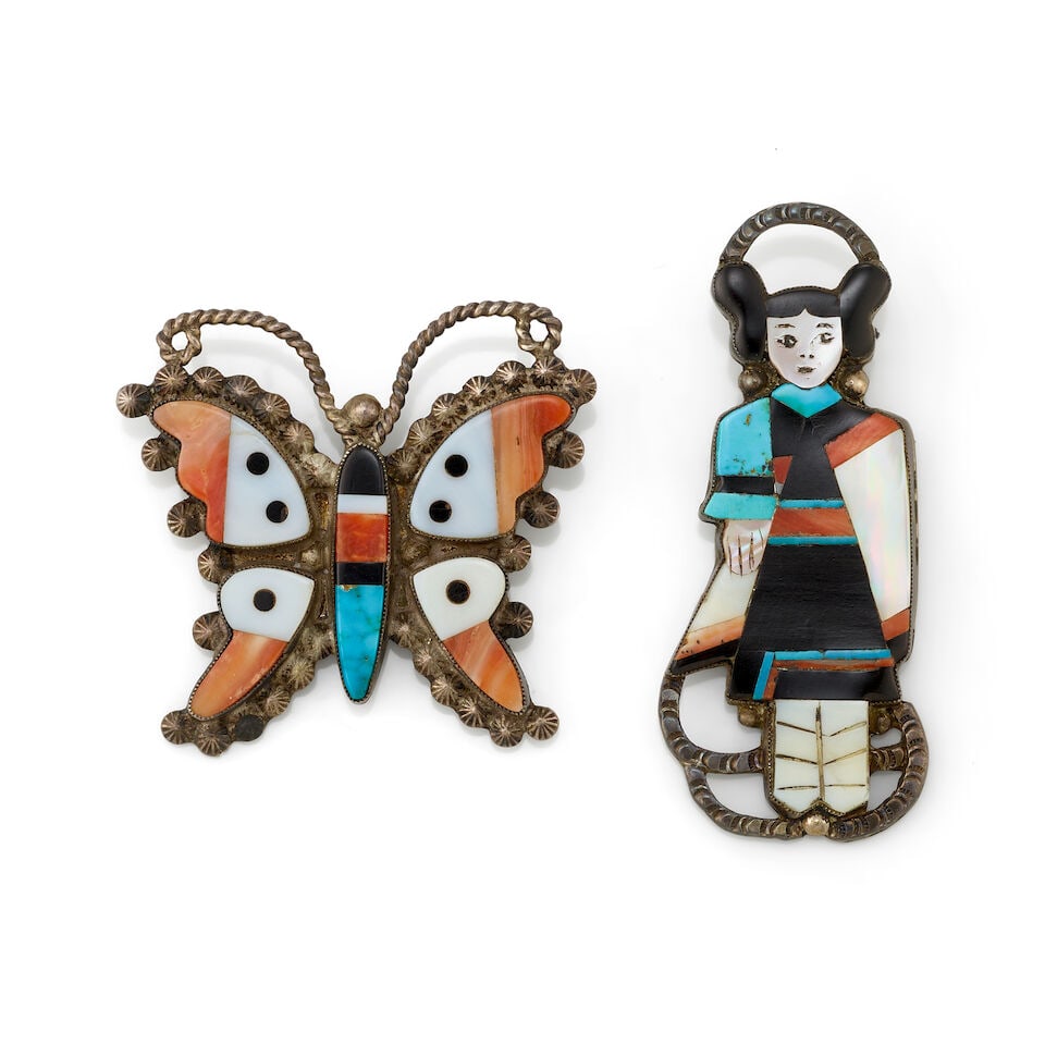 Two Leo Poblano multi-stone inlay pins (1 of 1)