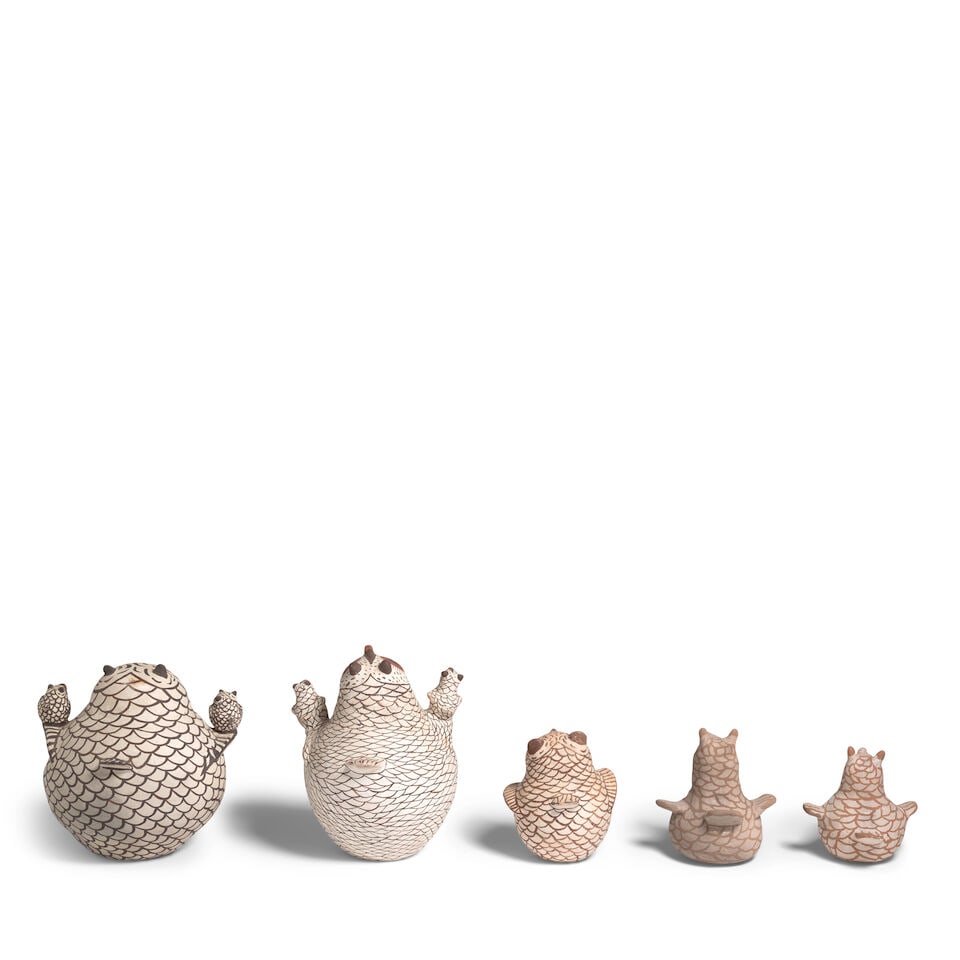 Five Zuni pottery owls - 2