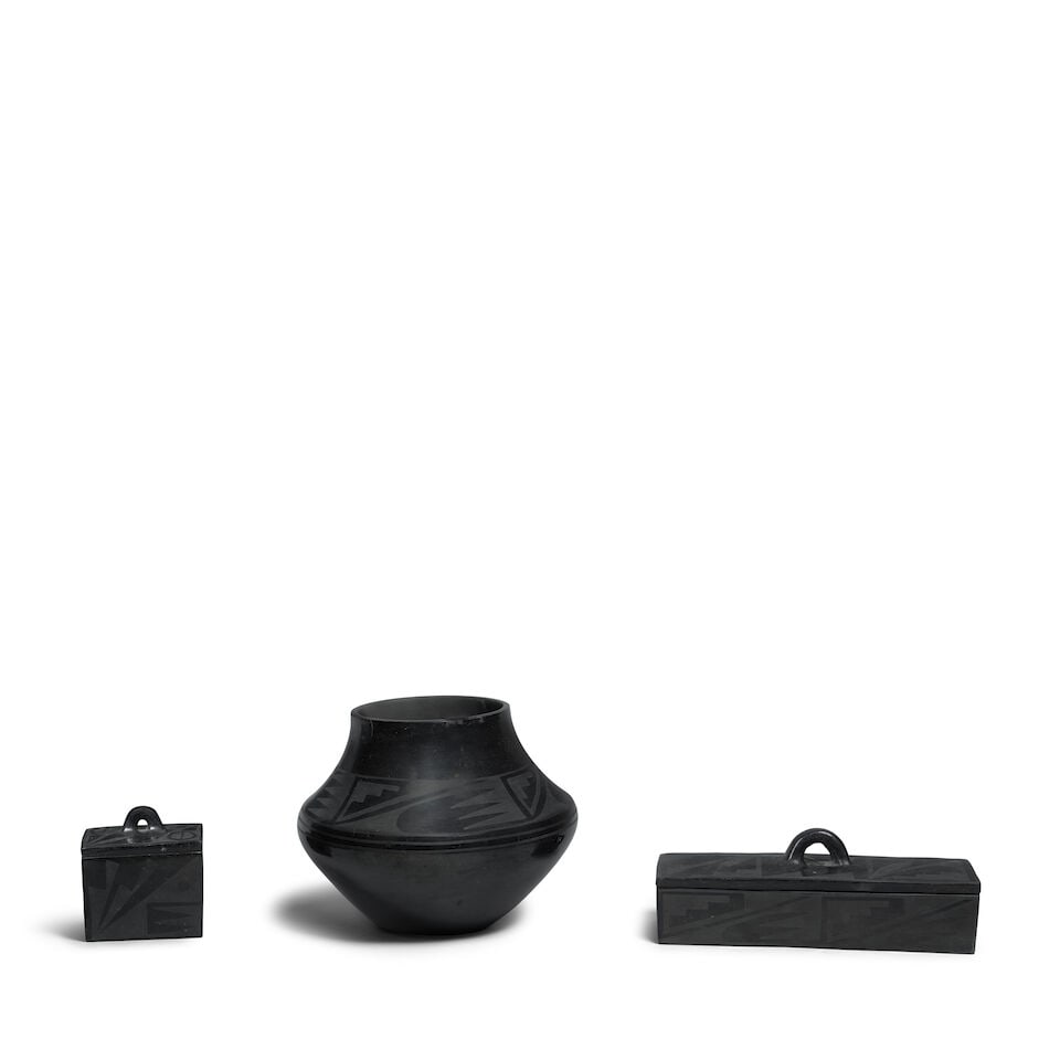 Three Tonita Roybal blackware pottery items (1 of 2)