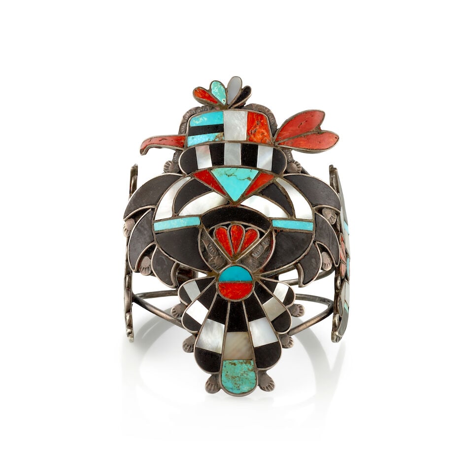 A Zuni multi-stone inlay cuff bracelet (1 of 3)