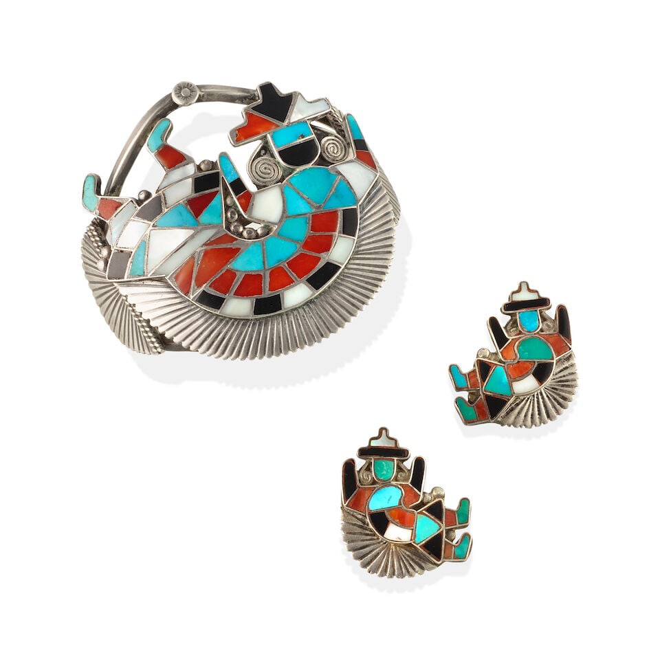A group of Alonzo Hustito Rainbow Man-motif inlay jewelry (1 of 1)
