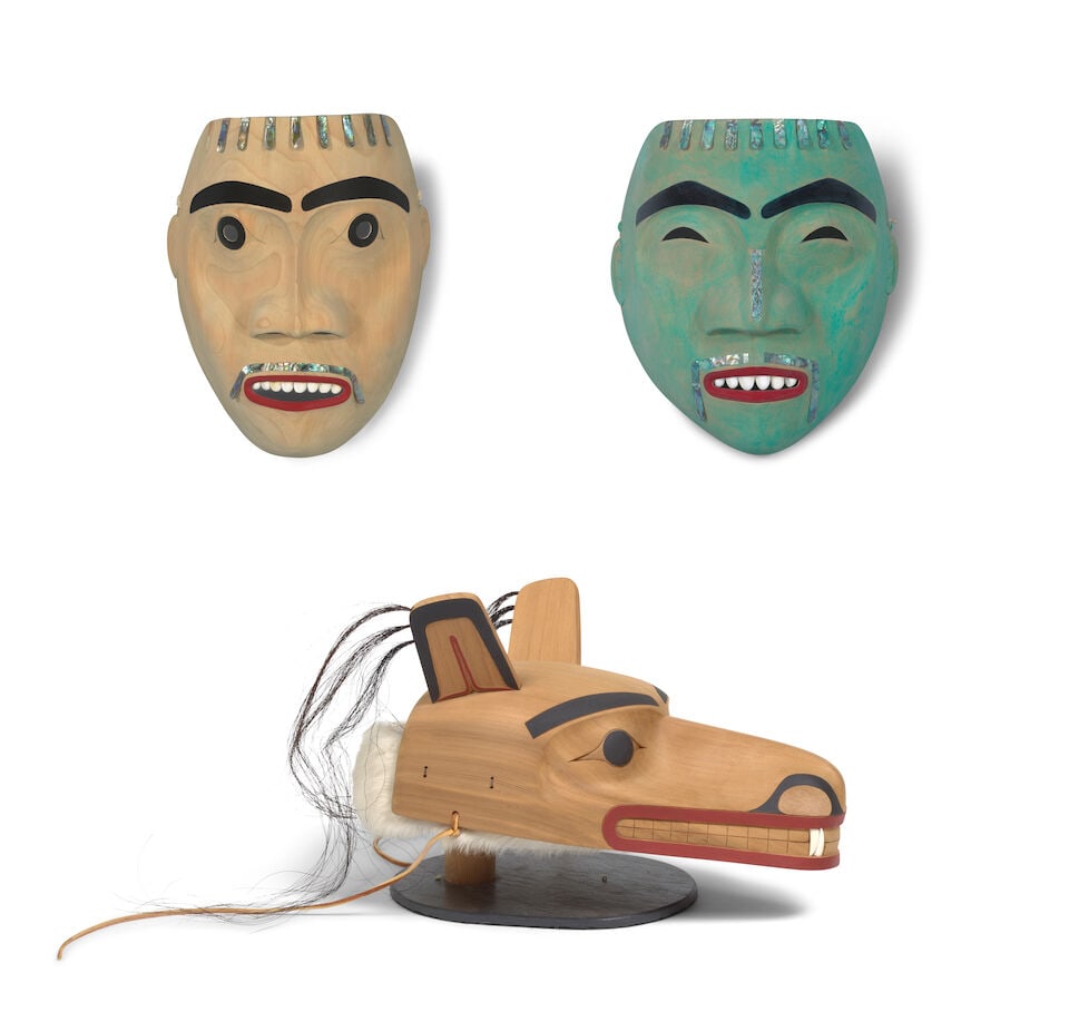 Three Gerry Dudoward masks (1 of 4)