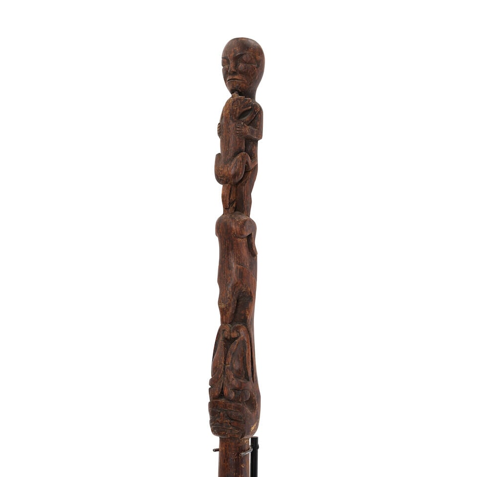 A Northwest Coast effigy speaker staff (1 of 4)