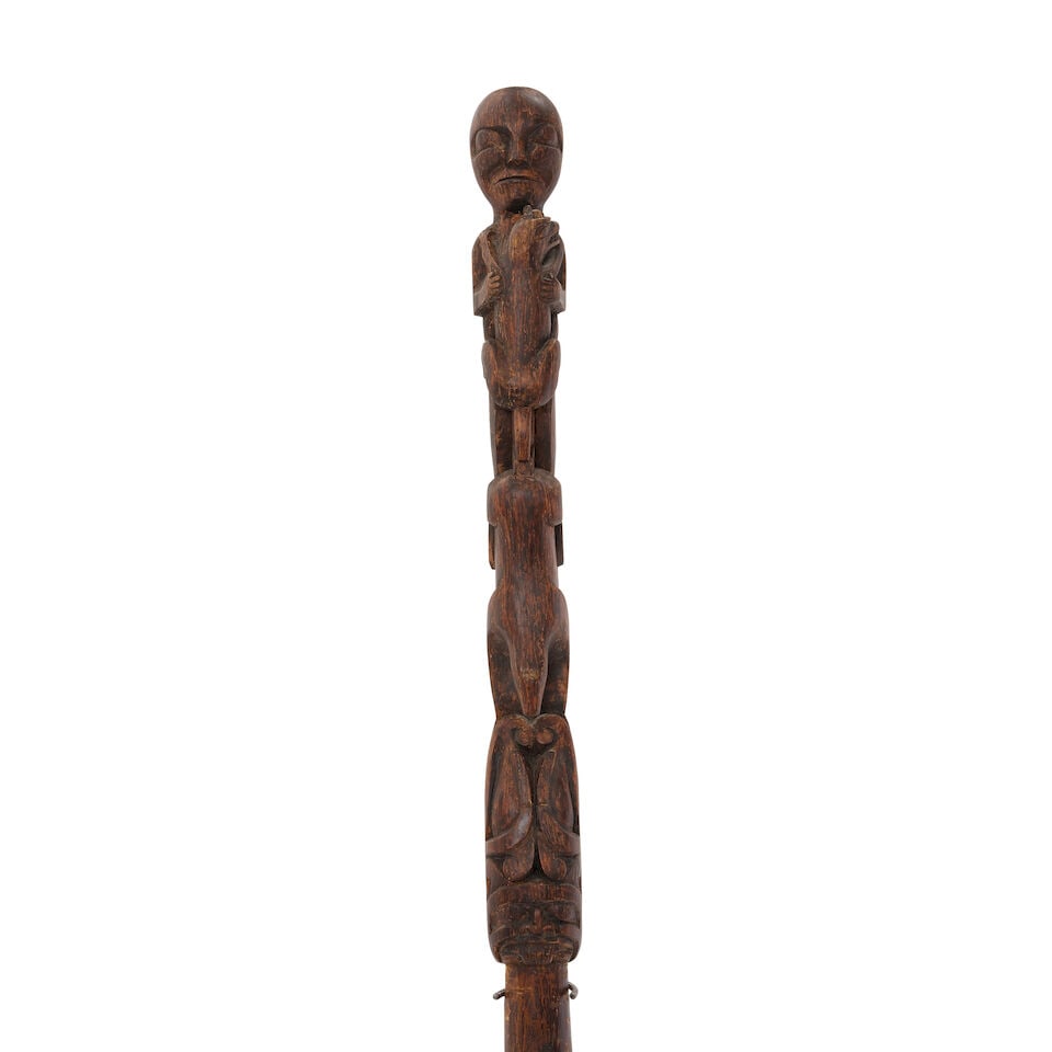 A Northwest Coast effigy speaker staff - 2