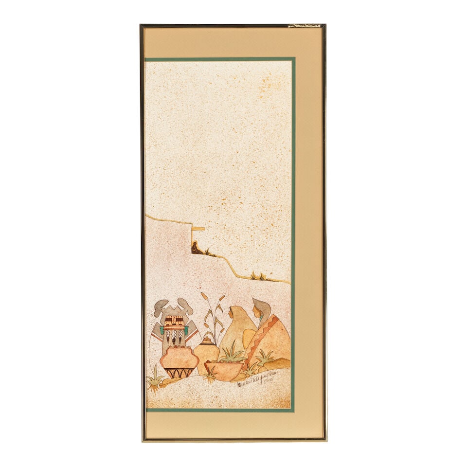 A Janeele Numkena watercolor triptych, Untitled, 1989 - 5