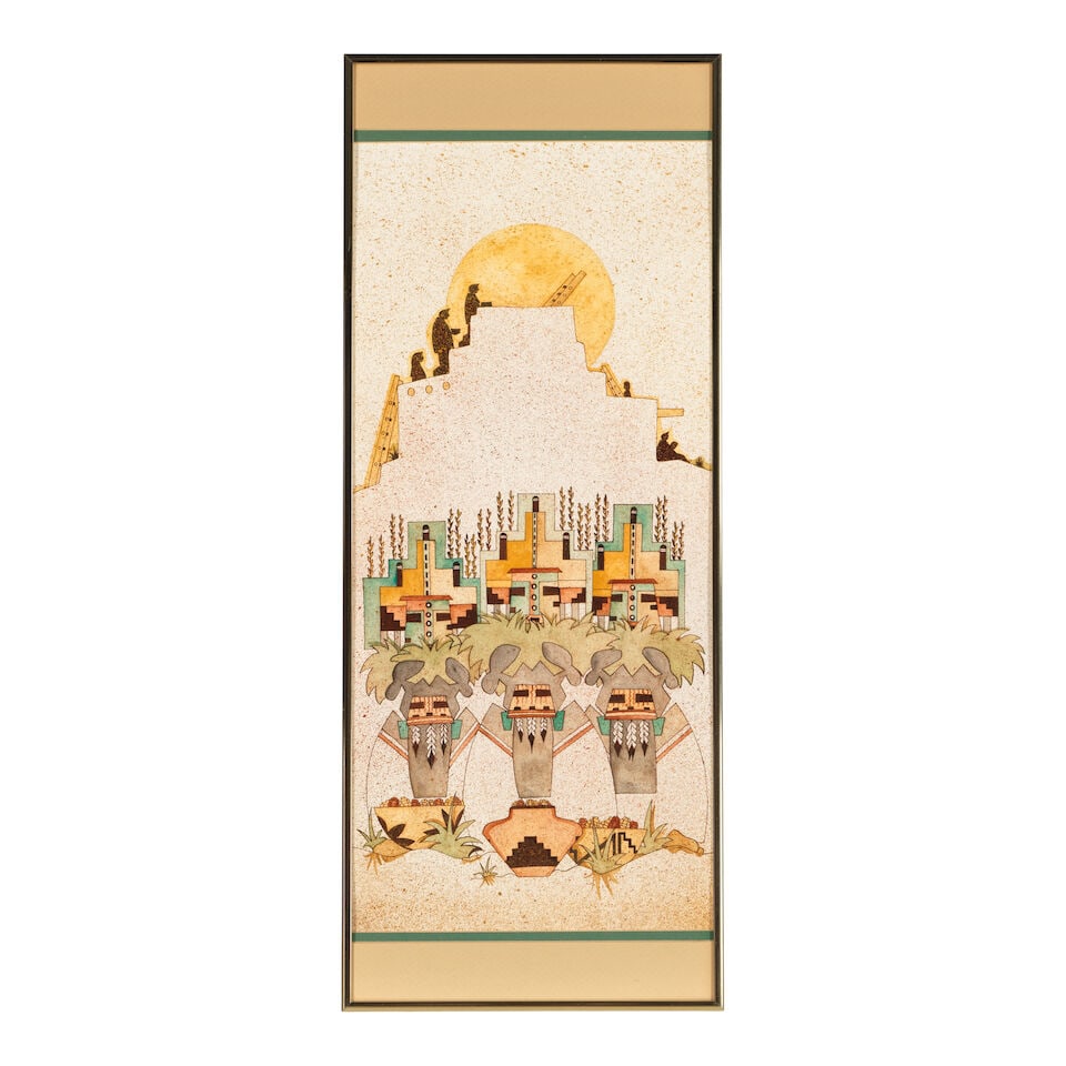 A Janeele Numkena watercolor triptych, Untitled, 1989 - 6
