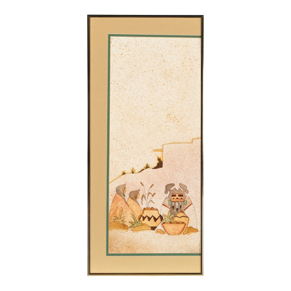 A Janeele Numkena watercolor triptych, Untitled, 1989 - 7