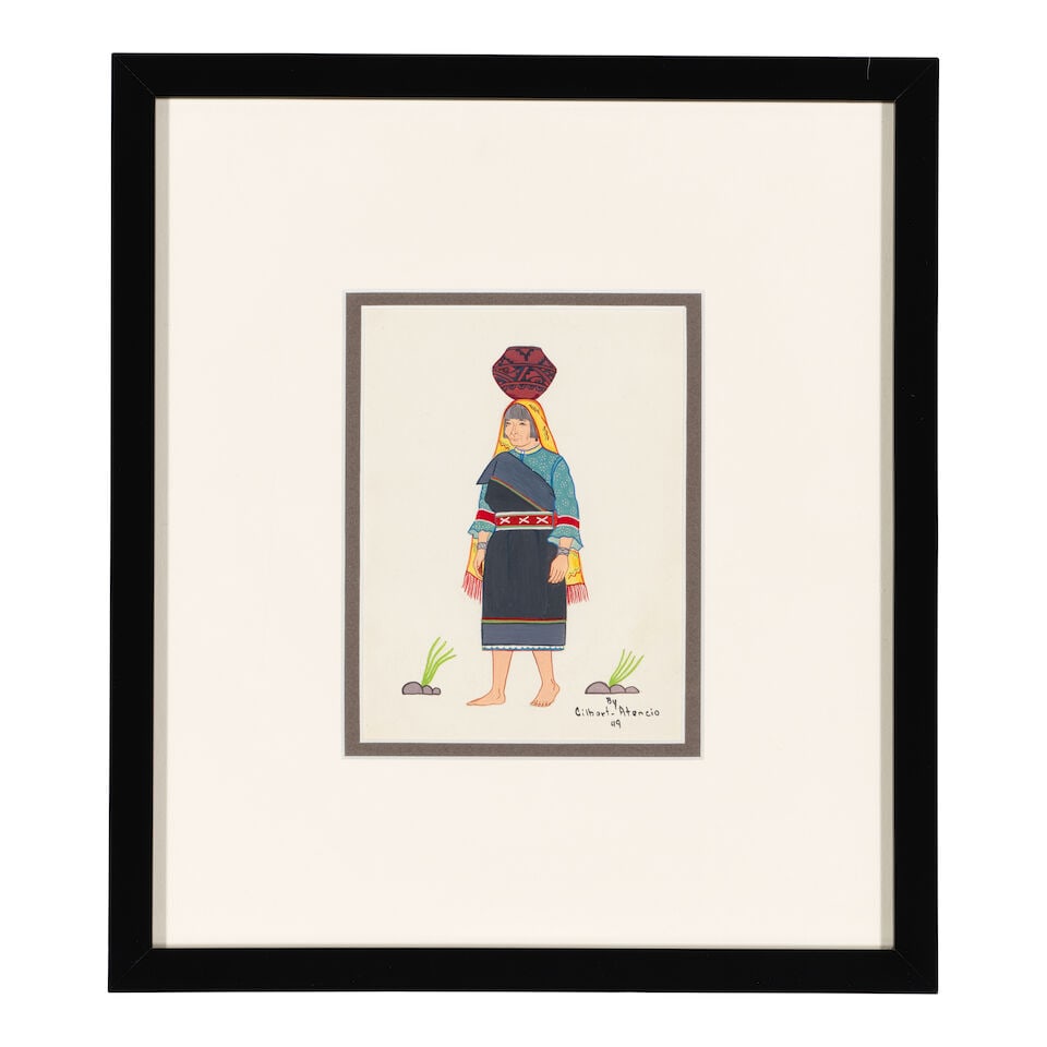 Two Pueblo paintings: Eva Mirabal (Eah-Ha-Wa) and Gilbert Atencio - 4