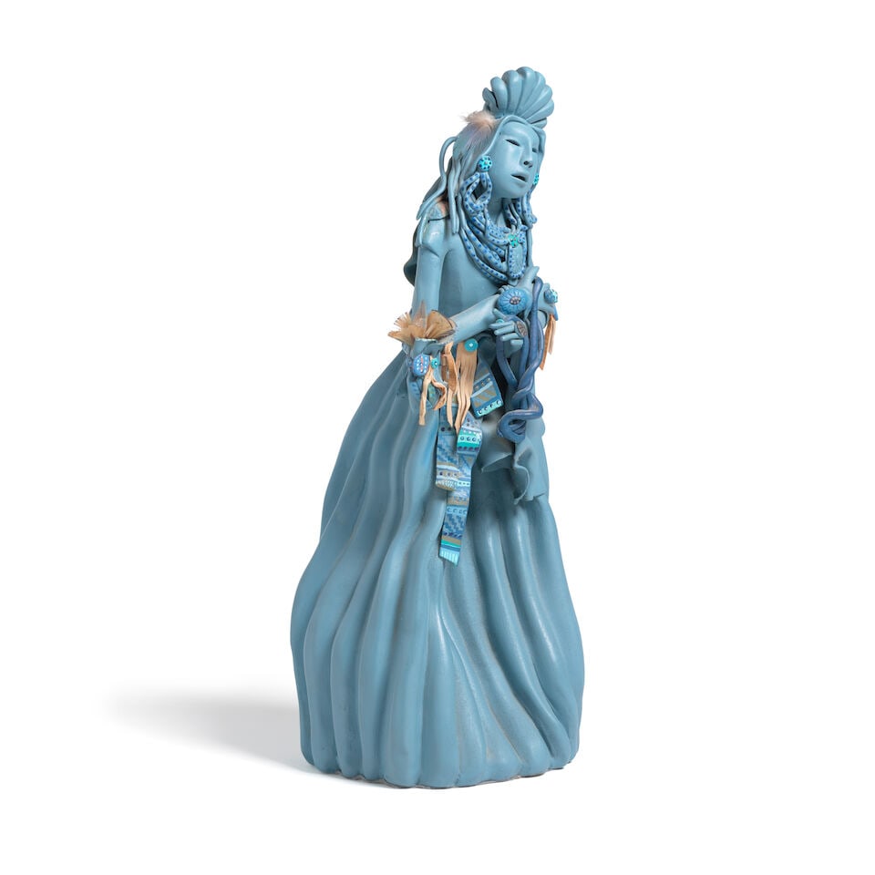 An Elizabeth Abeyta (Nah-Glee-eh-Bah) ceramic and mixed media sculpture - 2
