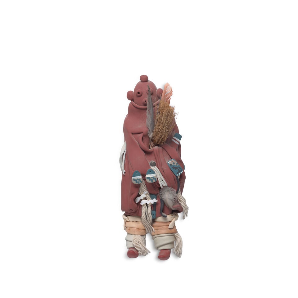 Three Elizabeth Abeyta ceramic sculptures, depicting katsina figures - 3