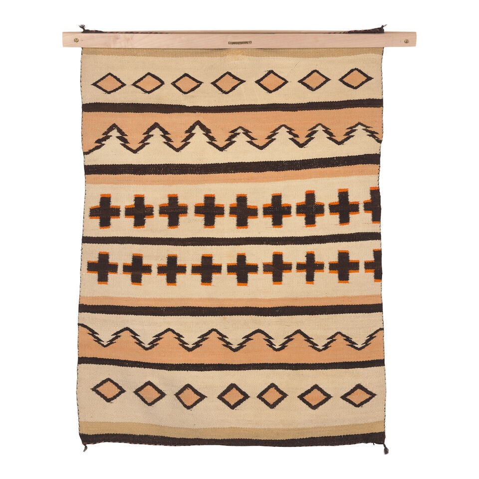 A Diné (Navajo) child's wearing blanket-style rug - 2