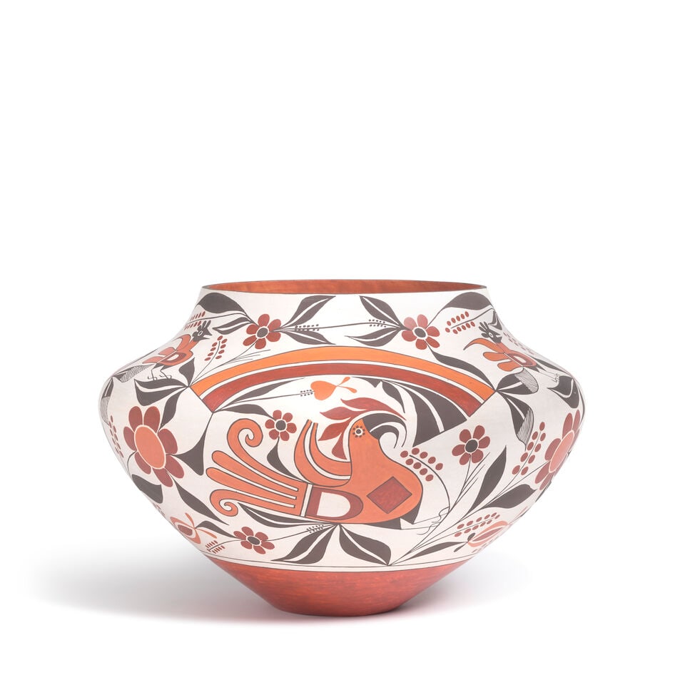 A Joseph Cerno polychrome parrot jar - 2