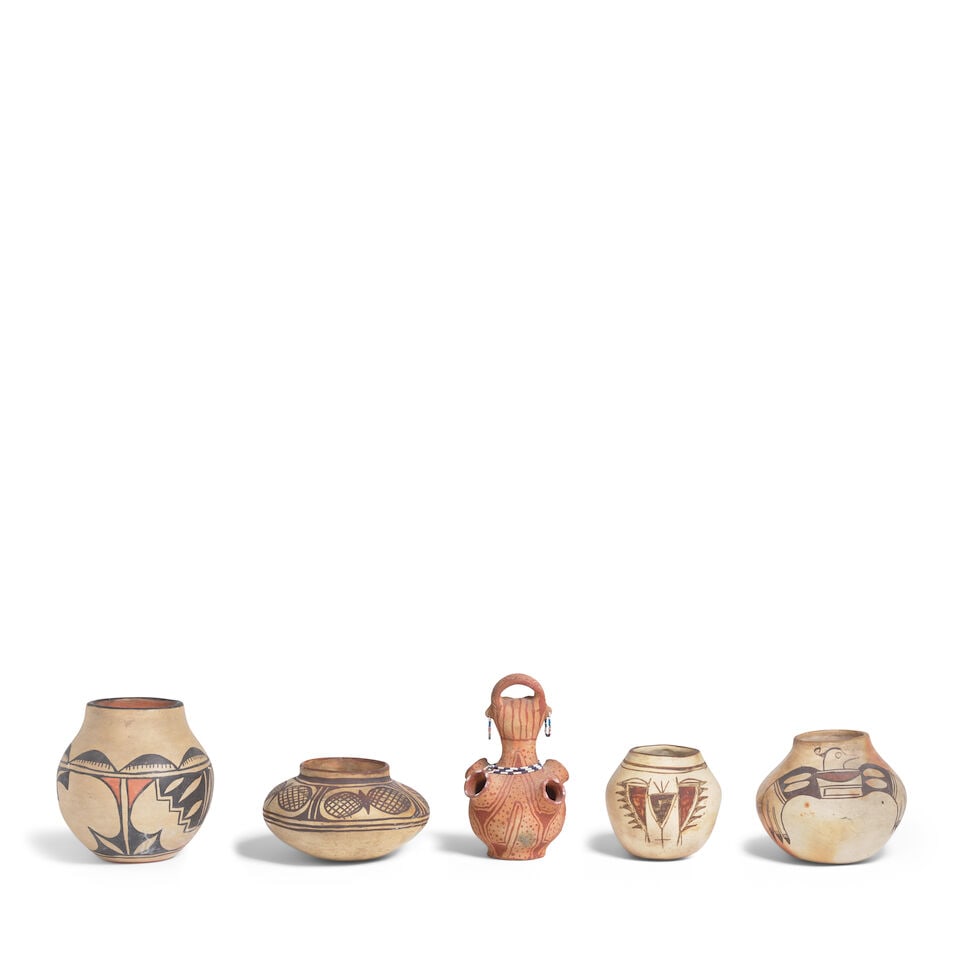 Five Southwest Native American pottery objects - 2