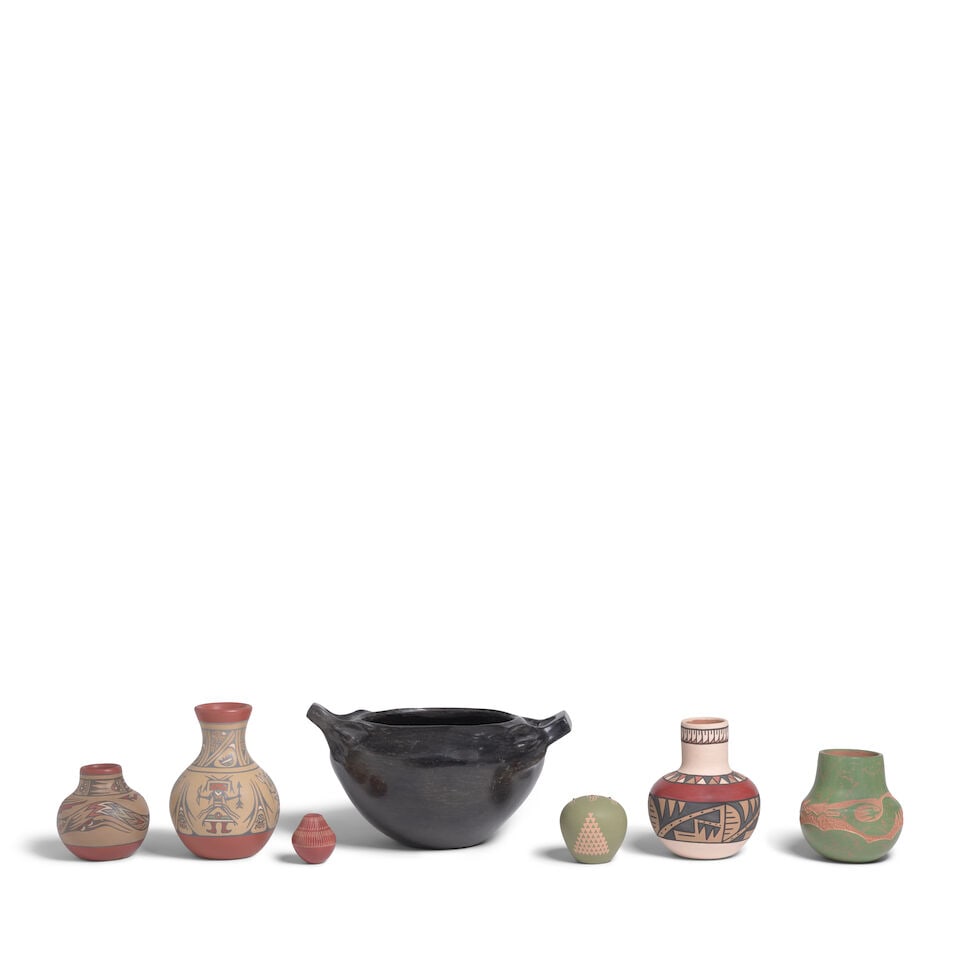 Seven Pueblo pottery jars - 2
