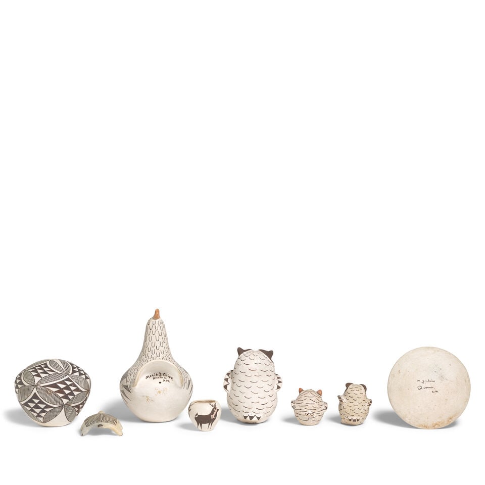 Eight Marie Z. Chino pottery objects - 2