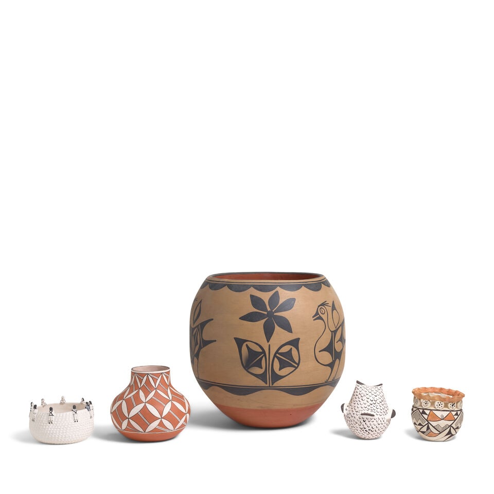 Five modern Pueblo pottery objects - 3