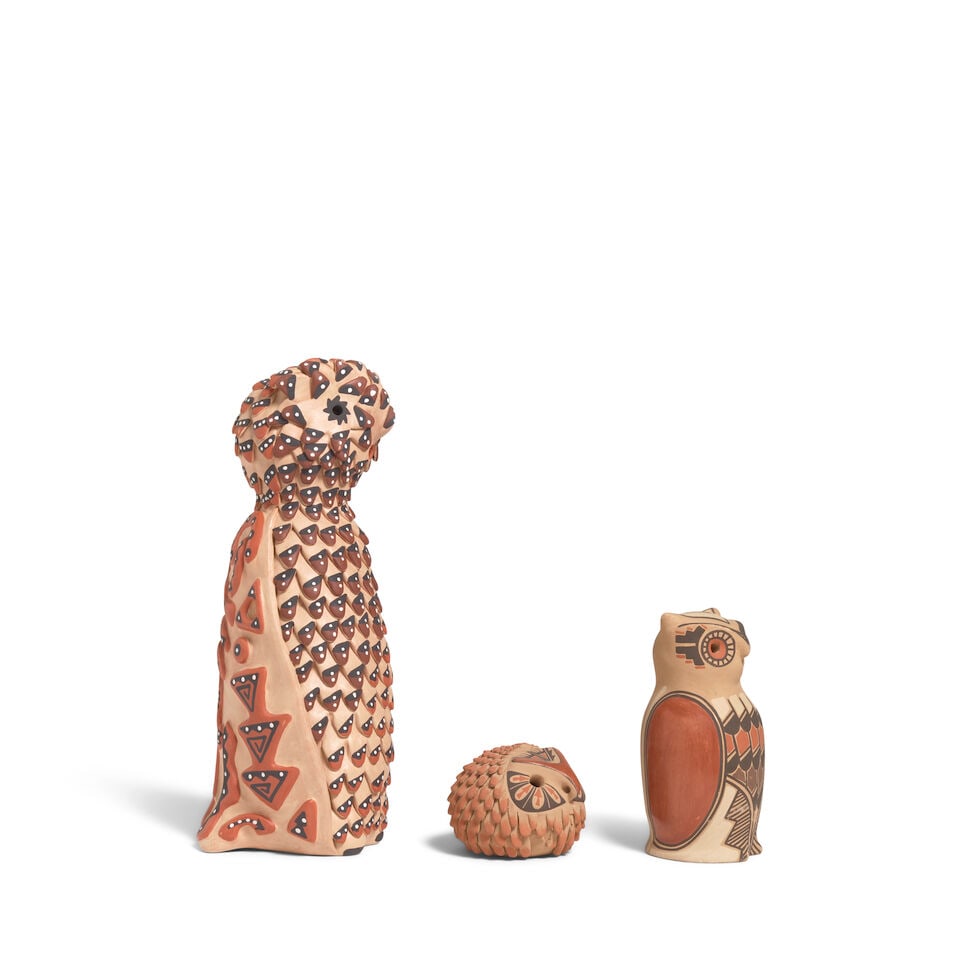 Three Jemez pottery owls - 3