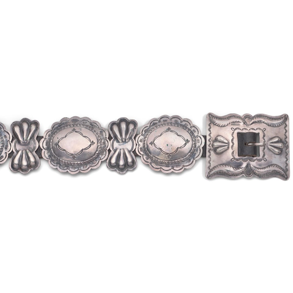 A Southwest silver concho belt - 2