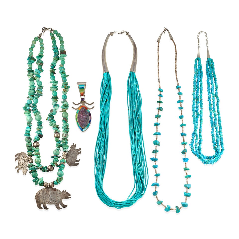 Five Southwest bead necklaces or pendants (1 of 1)