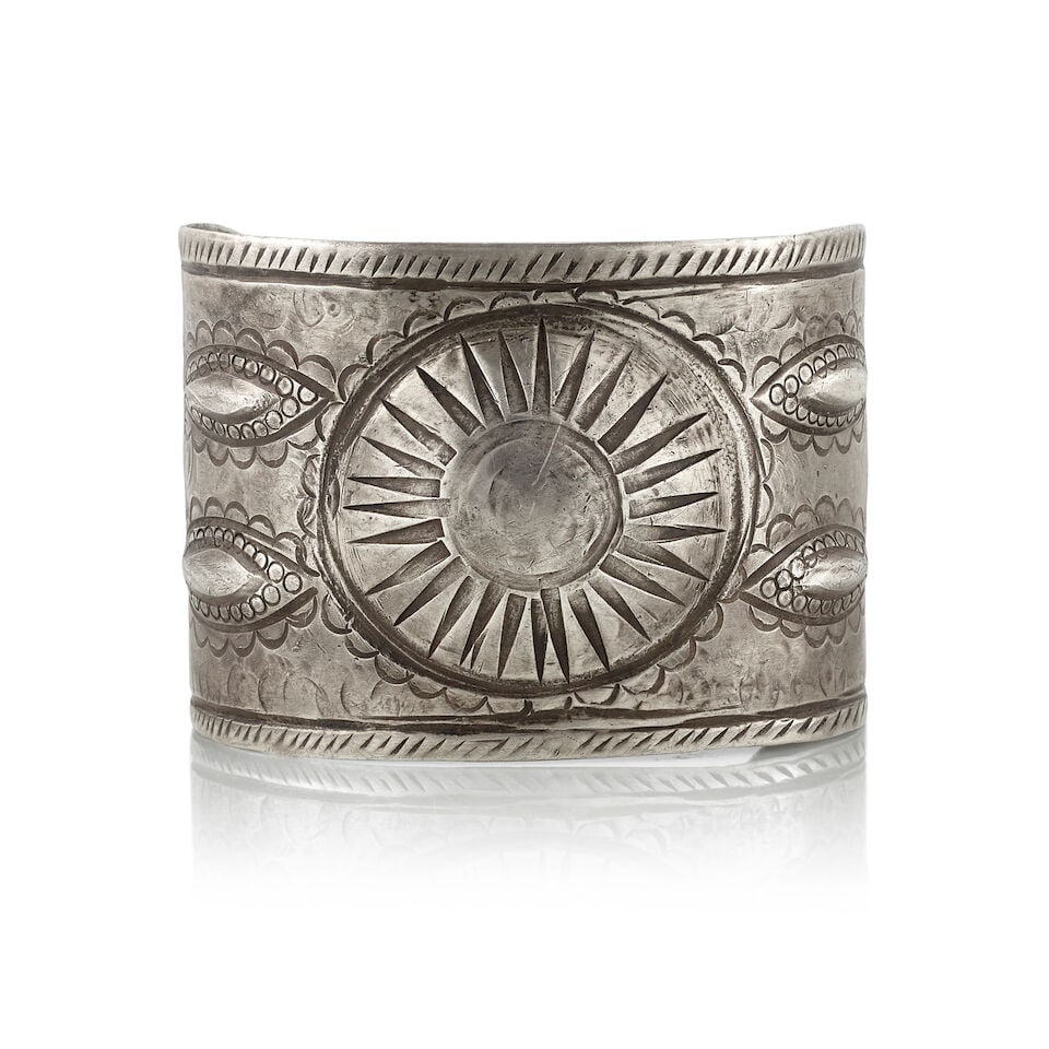 A Southwest silver cuff bracelet (1 of 3)