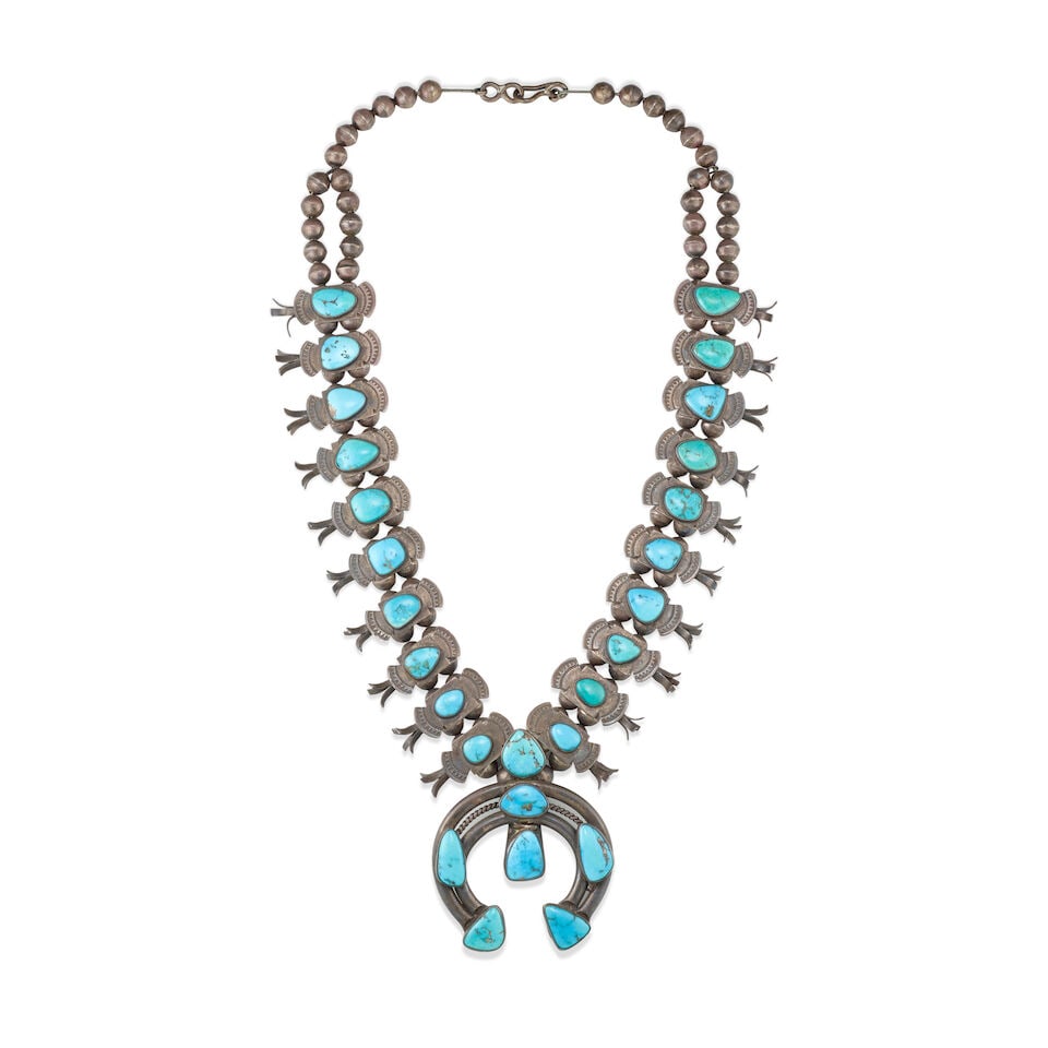 A Diné (Navajo) box-bow squash blossom necklace (1 of 1)