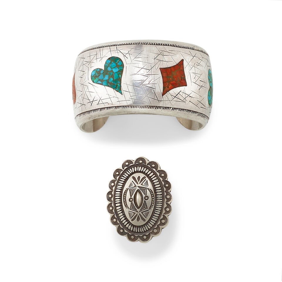 Two Diné (Navajo) silver jewelry items (1 of 1)