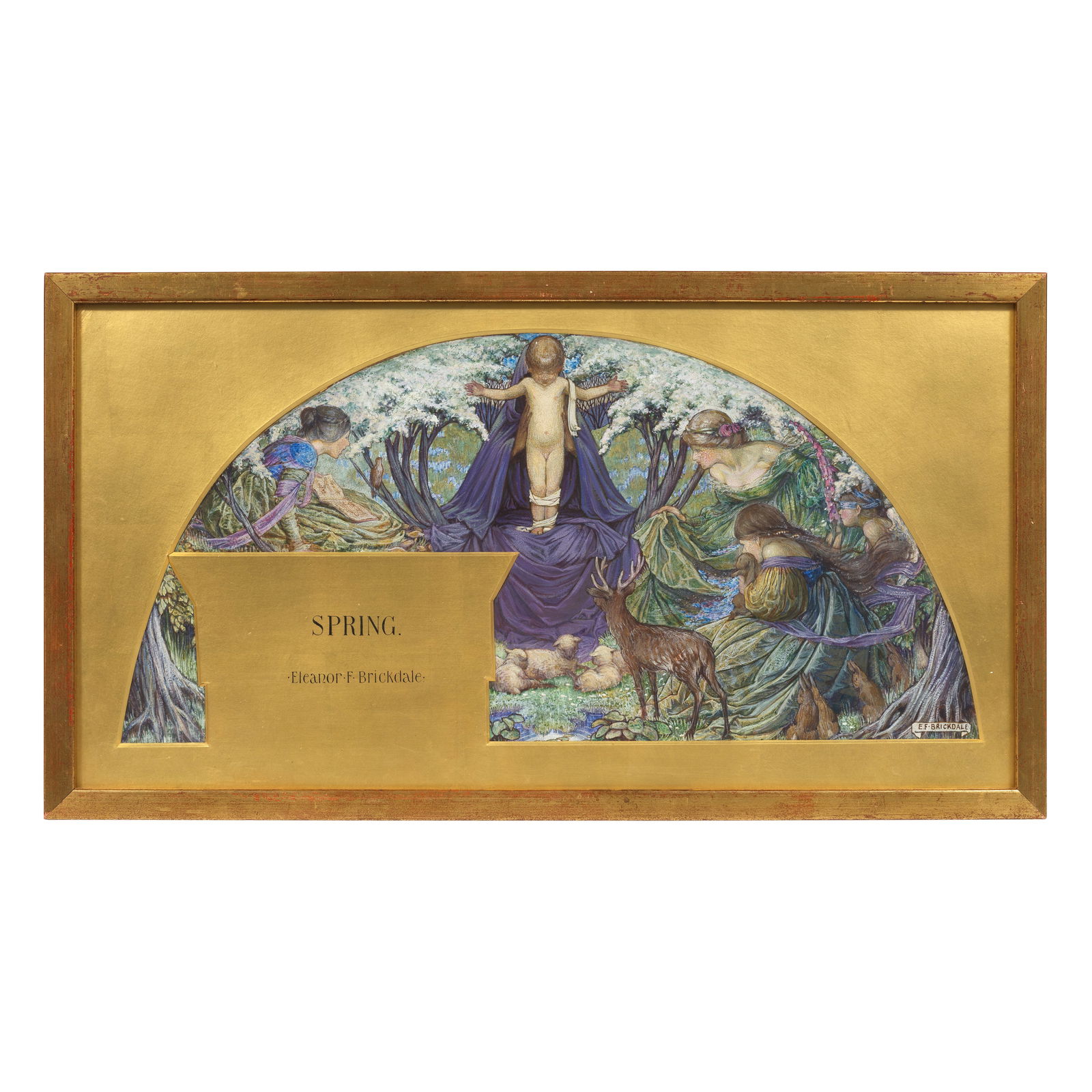 Eleanor Fortescue-Brickdale, RWS (British, 1872-1945) Spring: Eleanor Fortescue-Brickdale, RWS (British, 1872-1945) Spring signed 'E.F.BRICKDALE' (lower right) bodycolour 25 x 52.5cm (9 13/16 x 20 11/16in). Footnotes: Provenance H. J. Cornis