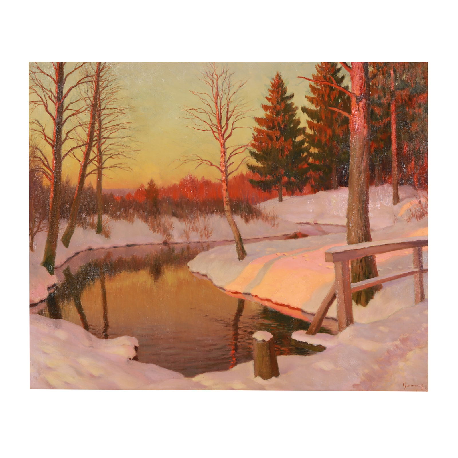 Mikhail Markianovitch Guermacheff (1867-1930) Winter sunset (1 of 1)