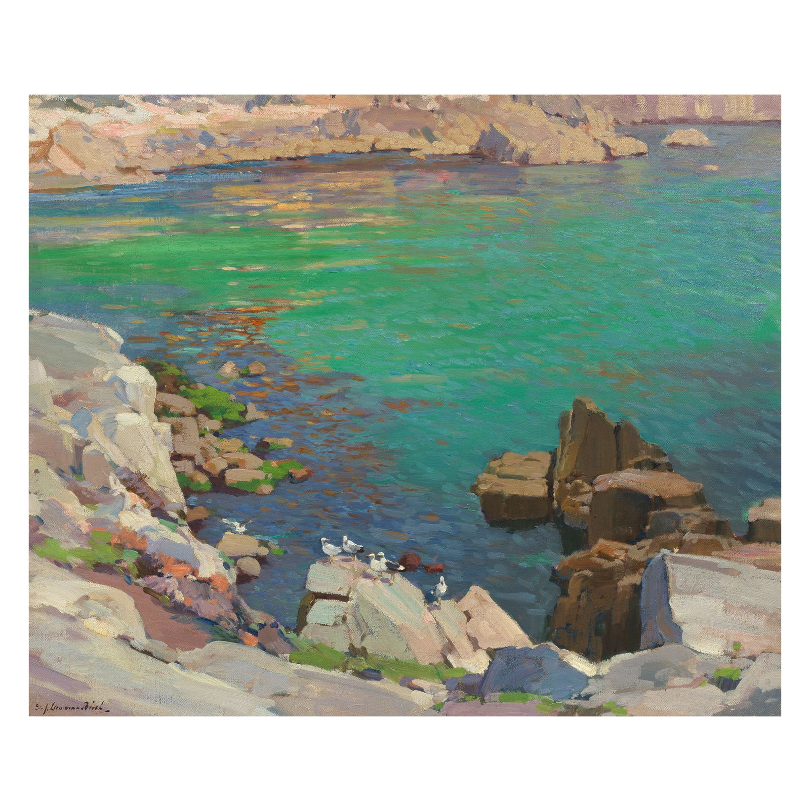 Samuel John Lamorna Birch, RA, RWS, RWA (British, 1869-1955) Lamorna Cove: Samuel John Lamorna Birch, RA, RWS, RWA (British, 1869-1955) Lamorna Cove signed 'S.J.Lamorna Birch' (lower left) oil on canvas 50.8 x 61cm (20 x 24in). Footnotes: Provenance Anon