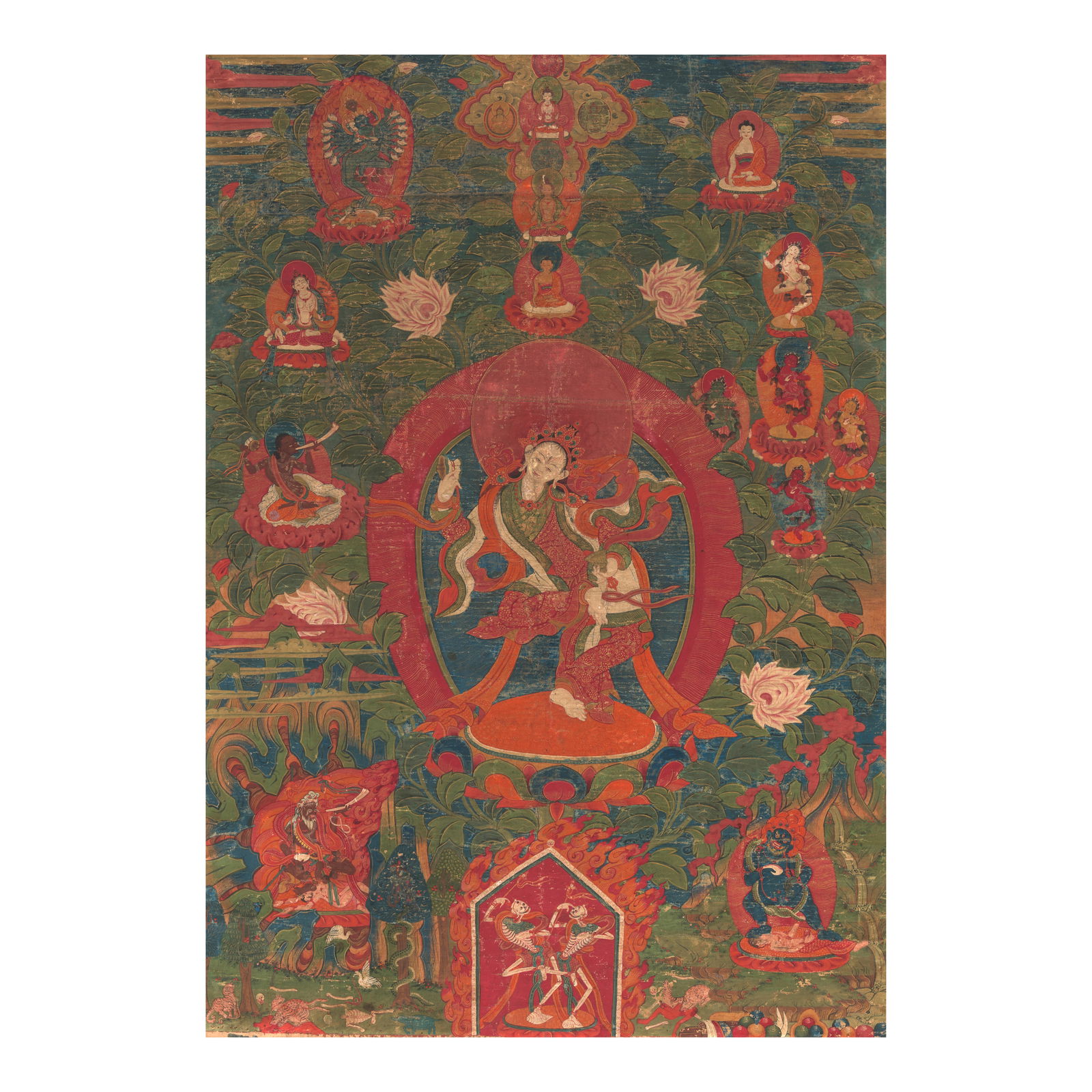 A THANGKA OF MACHIG LABDRON TIBET, 18TH/19TH CENTURY: A THANGKA OF MACHIG LABDRON TIBET, 18TH/19TH CENTURY Distemper and gold on cloth. Himalayan Art Resources item no. 90341 25 1/8 x 17 5/8 in. (64 x 45 cm) Footnotes: 西藏 十八/&