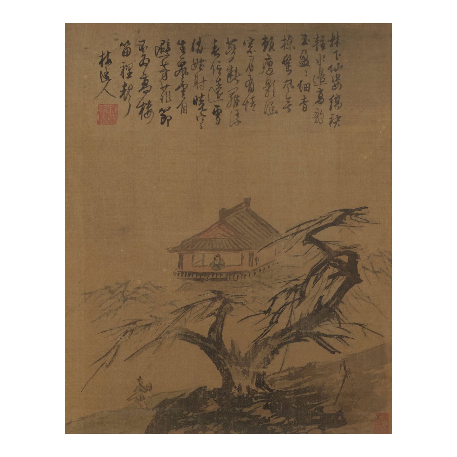 AFTER WU ZHEN Gentleman in a Pavilion with Plum Trees (1 of 1)