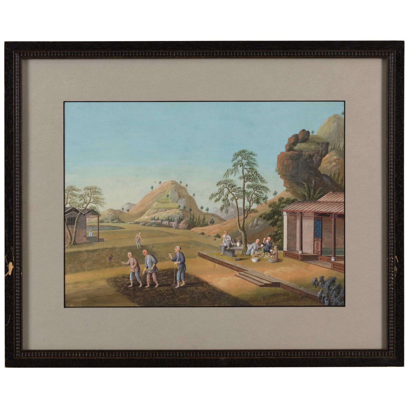 CANTON SCHOOL, Early 19th century Four Tea Cultivation and Production Paintings (4) (1 of 1)