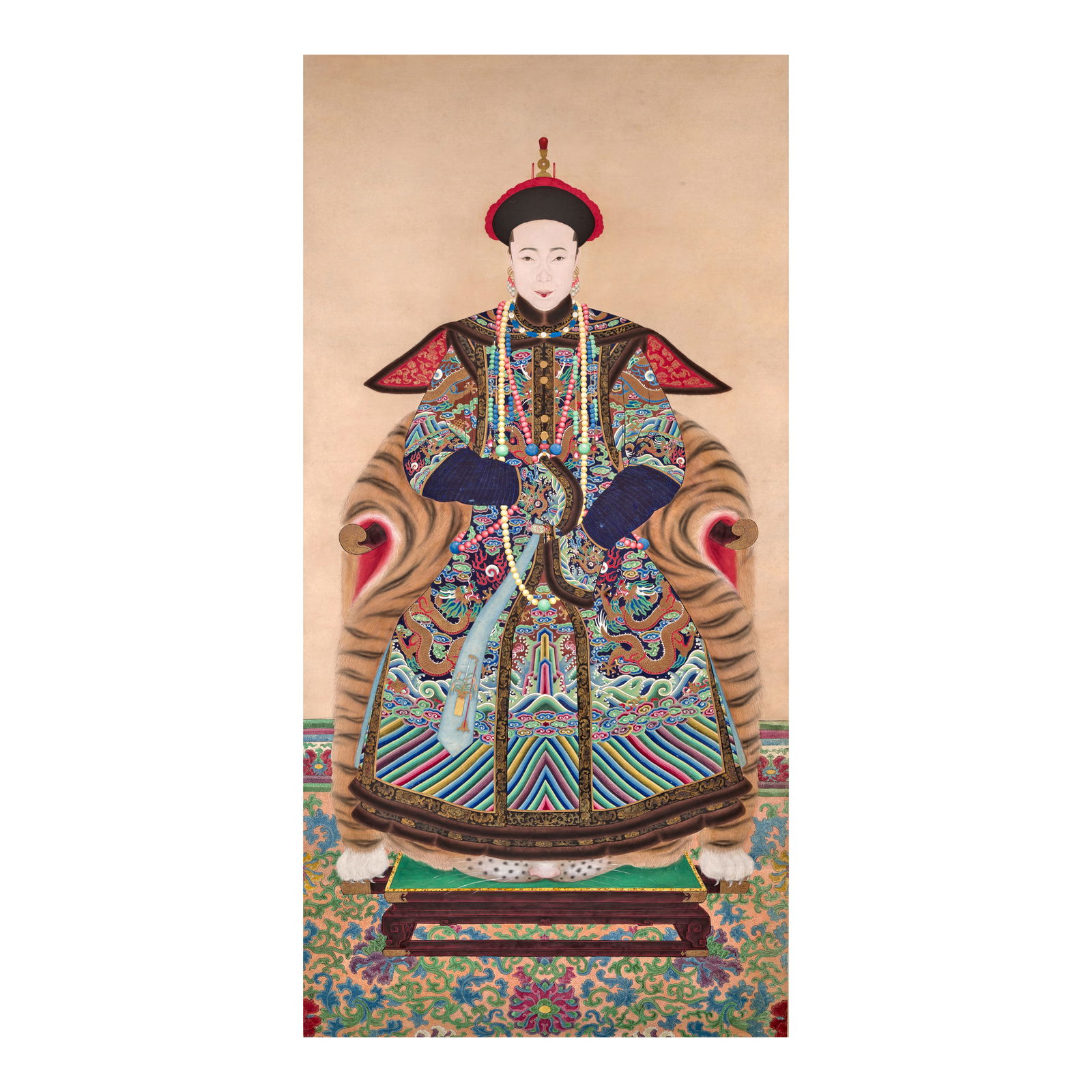 ANONYMOUS (19TH CENTURY) Portrait of A Princess: ANONYMOUS (19TH CENTURY) Portrait of A Princess Hanging scroll, ink and color on paper, unsigned and absent of seals. 76 3/8 x 37 5/8in (194 x 95.5cm) Footnotes: Provenance: The Guhuange Collection <