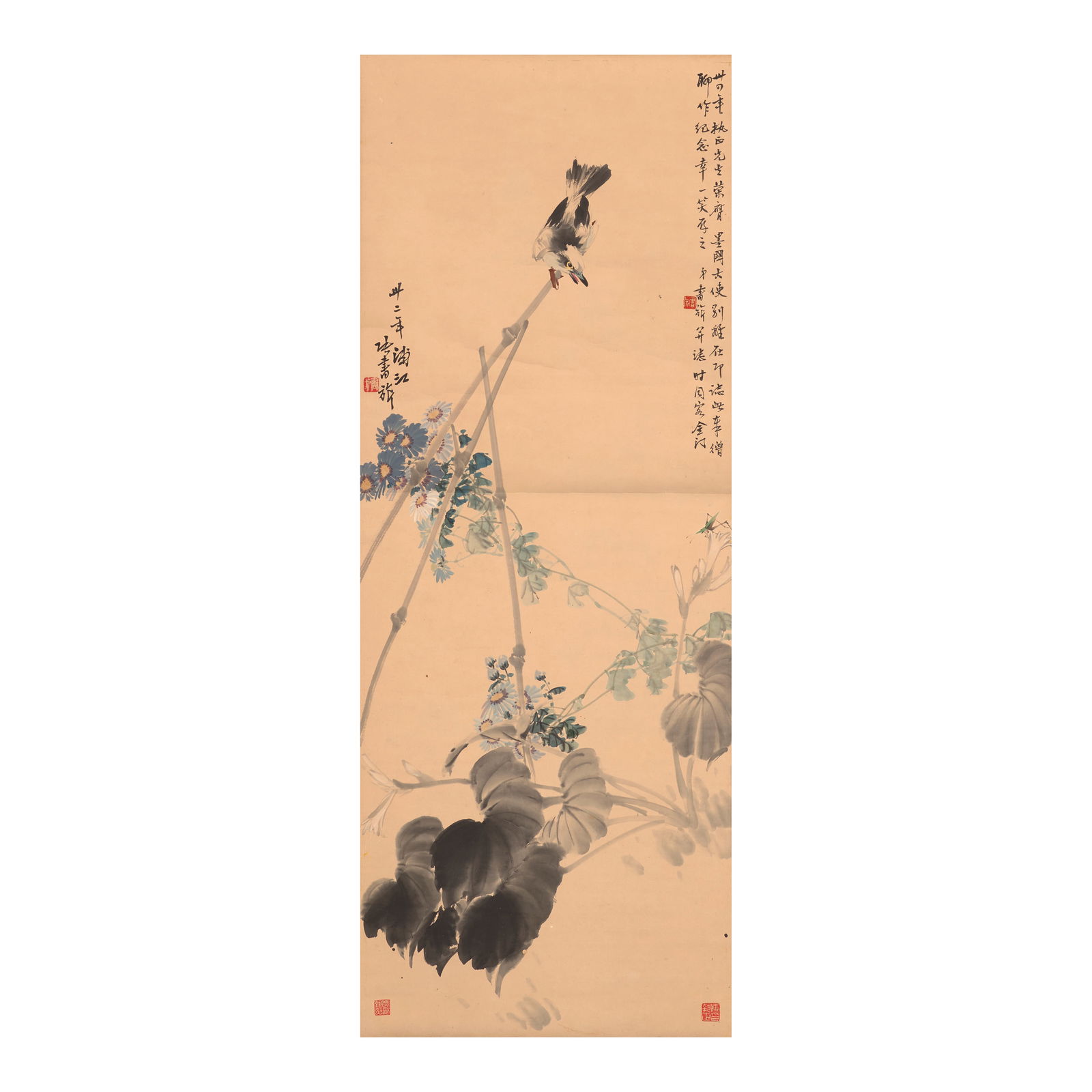 ZHANG SHUQI (1899-1956) Bird and Flower, Dedicated to C.T. Feng, (1899-2000), 1943 (1 of 1)