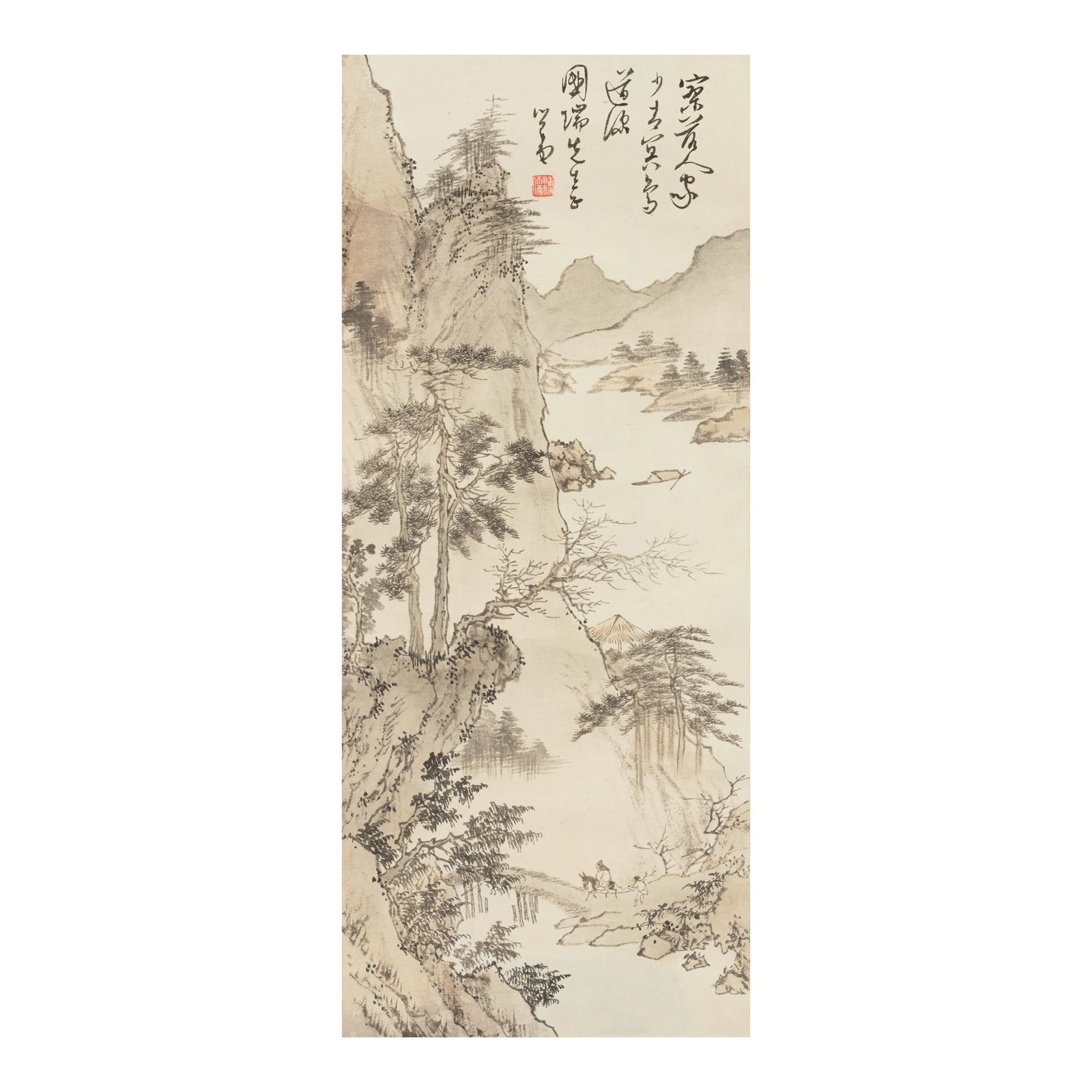 PU RU (1896-1963) Landscape, Dedicated to Yi Kuo-juei (1906-1990) (1 of 1)