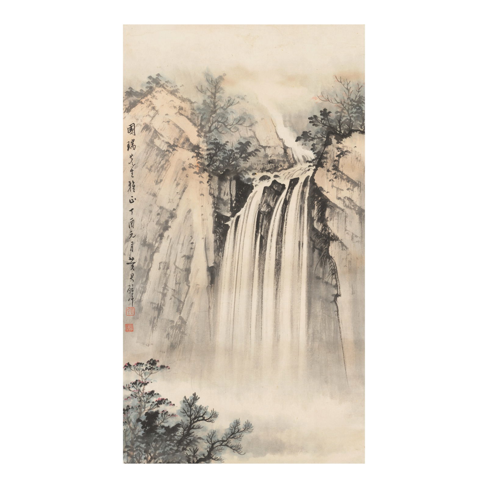 HUANG JUNBI (1898-1991) Waterfall Dedicated to Yi Kuo-juei (1906-1990), 1957 (1 of 1)