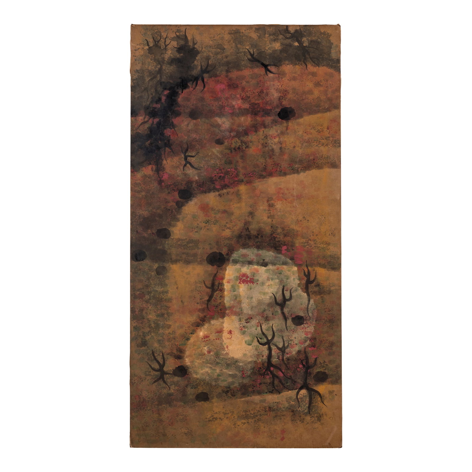 ZENG YOUHE (TSENG YU-HO, BETTY ECKE, 1924-2017) The Mushroom's Home, 1960: ZENG YOUHE (TSENG YU-HO, BETTY ECKE, 1924-2017) The Mushroom's Home, 1960 Ink, acrylic, and paper collage on paper affixed to Masonite, signed He, with an artist's label on the reverse in Englis