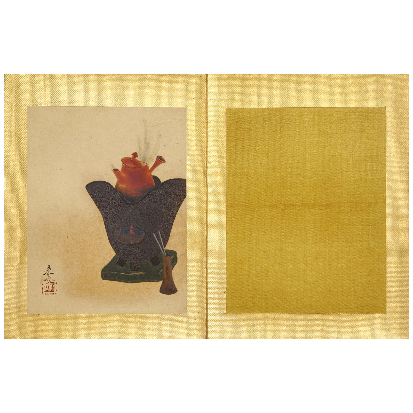 SHIBATA ZESHIN (1807-1891) An Album of Miniature Urushi-e (Lacquer Paintings) Meiji Era (1868-19...: SHIBATA ZESHIN (1807-1891) An Album of Miniature Urushi-e (Lacquer Paintings) Meiji Era (1868-1912), circa 1870s/1880s A miniature album of five lacquer paintings, each on paper within a gold-washed f