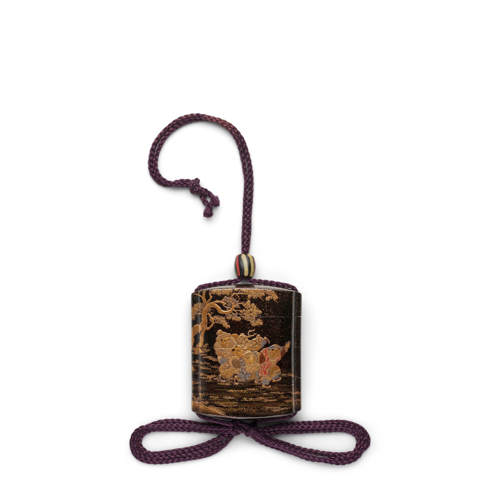 KOMA KYŪHAKU LINEAGE A Three-Case Lacquer Inrō (Medicine Case) Edo period (1615-1868),... (1 of 1)