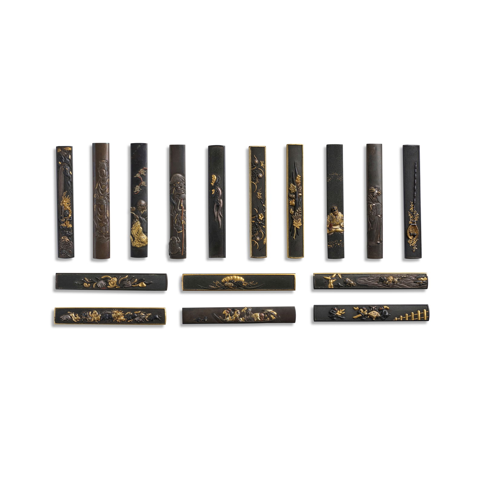 16 MIXED-METAL KOZUKA (KNIFE HANDLES) Edo period (1615-1868), 18th/19th century (16) (1 of 1)