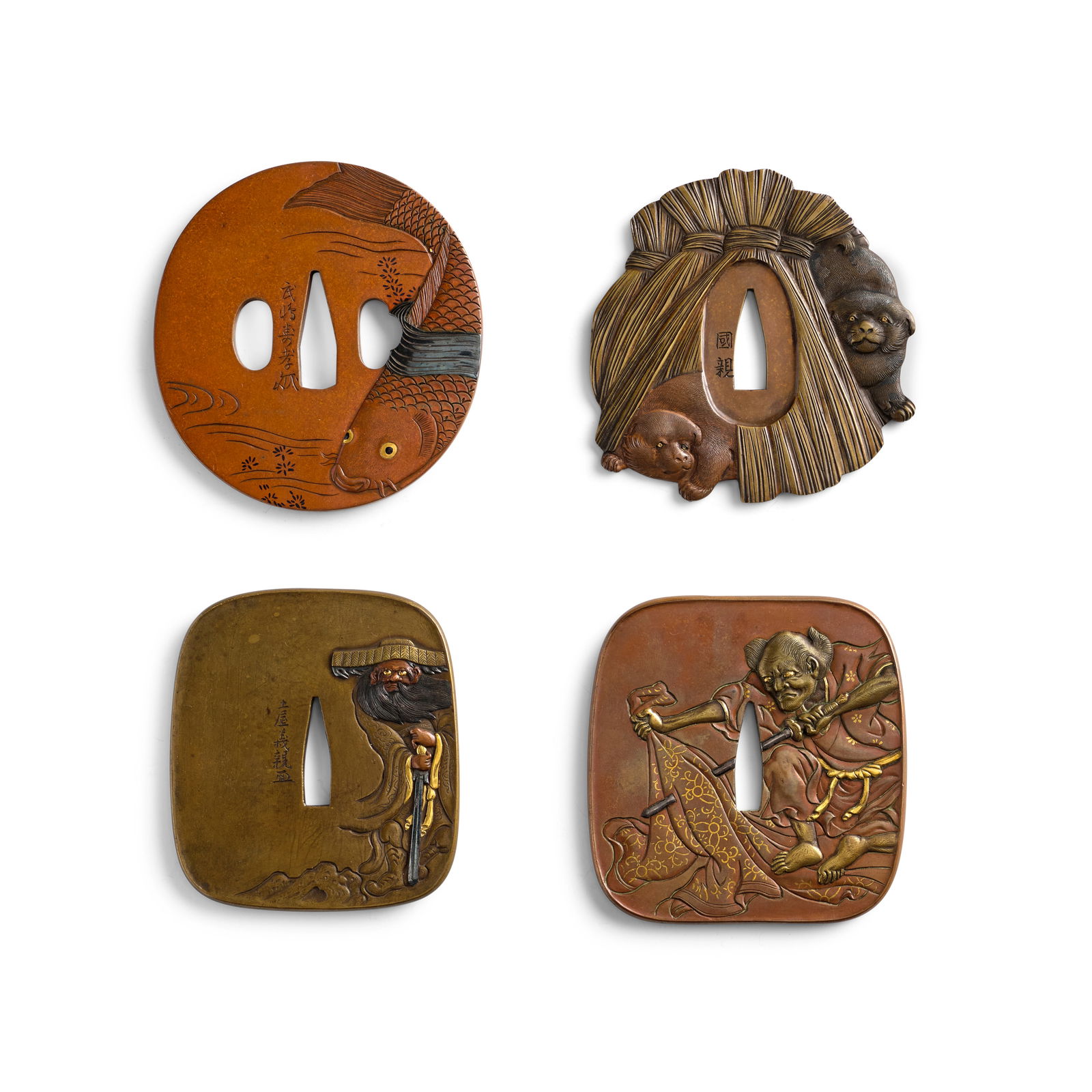 FOUR MIXED-METAL TSUBA (HAND GUARDS) Edo period (1615-1868) or Meiji era (1868-1912), 19th cent... (1 of 1)