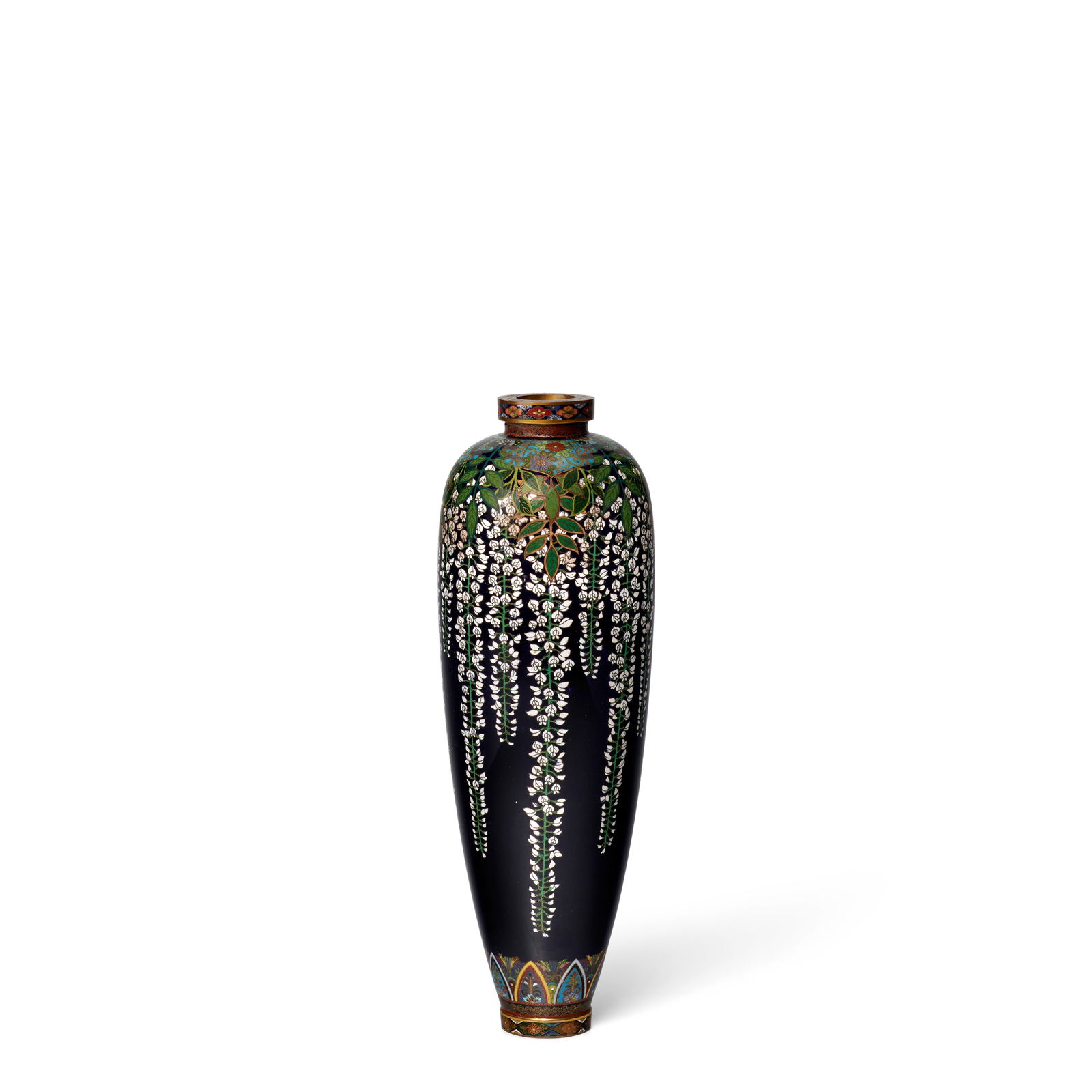 ATTRIBUTED TO THE SHIBATA WORKSHOP (CIRCA 1900) A Slender Cloisonné-Enamel Vase Meiji era (... (1 of 1)