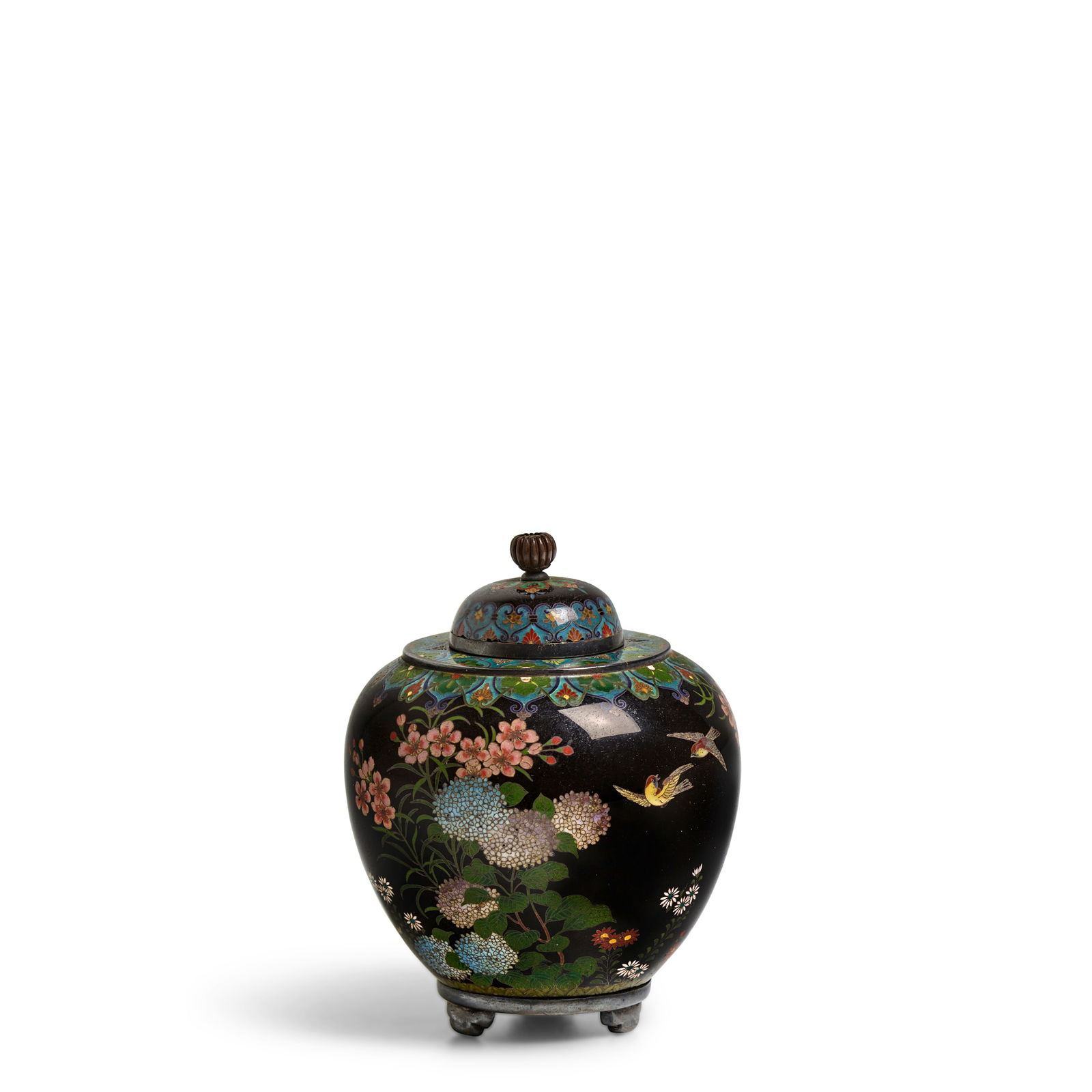 NAMIKAWA YASUYUKI (1845-1927) A Small Cloisonné-Enamel Vase and Cover Meiji era (1868-1912)... (1 of 1)