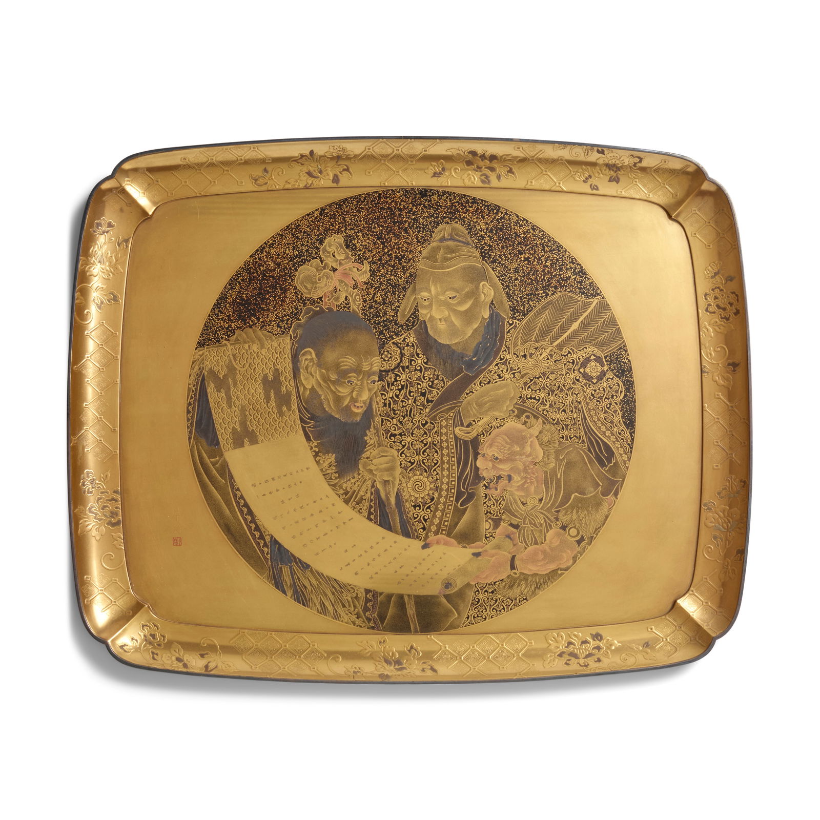 A GOLD-LACQUER TRAY Edo period (1615-1868) or Meiji era (1868-1912), late 19th/early 20th century (1 of 1)