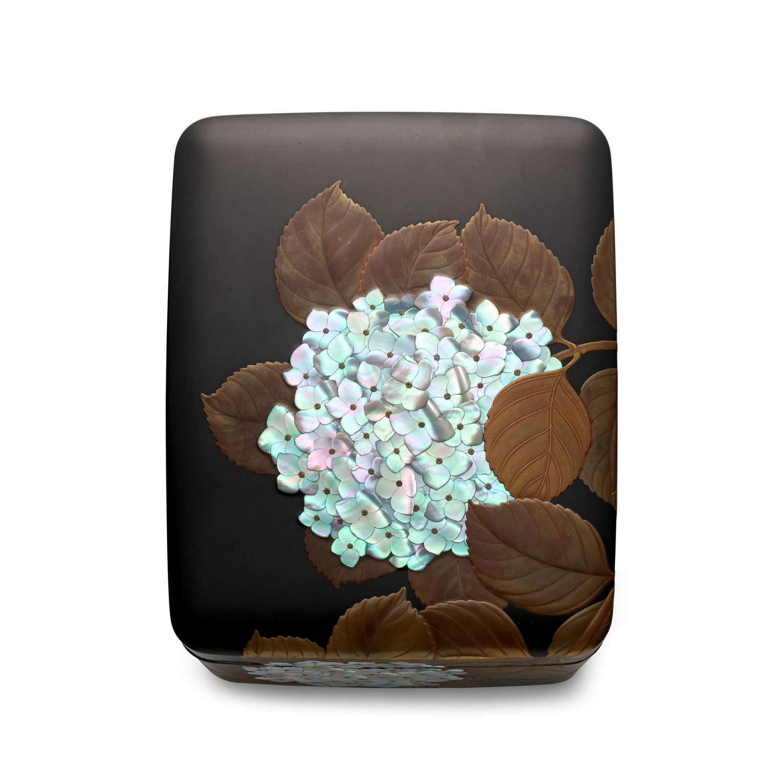 TAKAI TAIREI (1881-1971) A Black-Lacquer Box for Personal Accessories Showa era (1926-1989), mid...: TAKAI TAIREI (1881-1971) A Black-Lacquer Box for Personal Accessories Showa era (1926-1989), mid-20th century Of standard period tebako form with rounded corners, slightly domed inrōbuta (flush-f